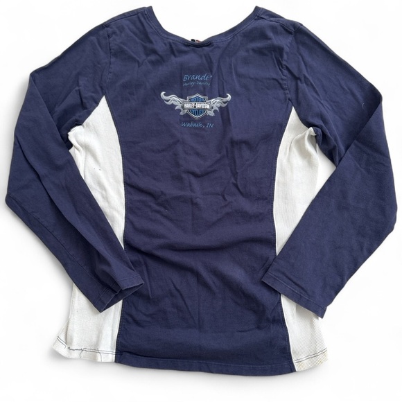 Vintage Harley Davidson Women’s 2X Zip Up Long Sleeve Shirt Wabash IN Biker - Picture 2 of 7